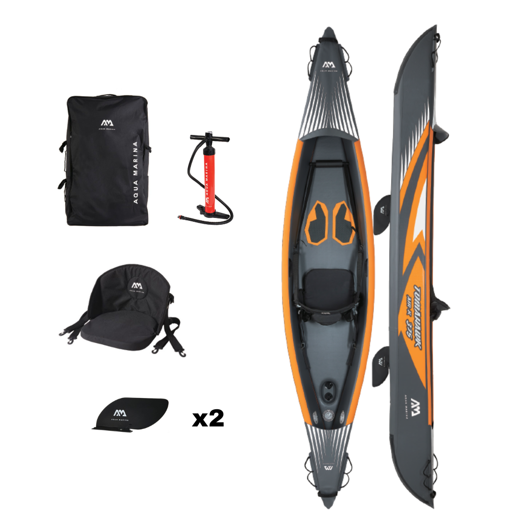 Aqua Marina 12'4 Tomahawk Air-K Inflatable Kayak Package - Kayak Creek