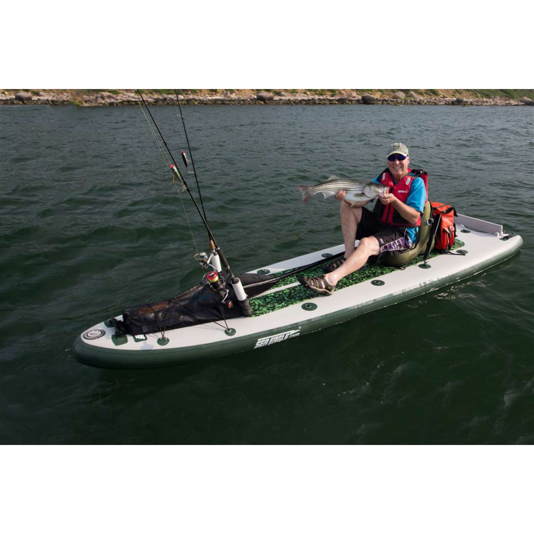 Sea Eagle FishSUP 126 Inflatable Fishing Paddleboard Swivel Seat Fishing  Rig Package, Canoe Fishing Setup