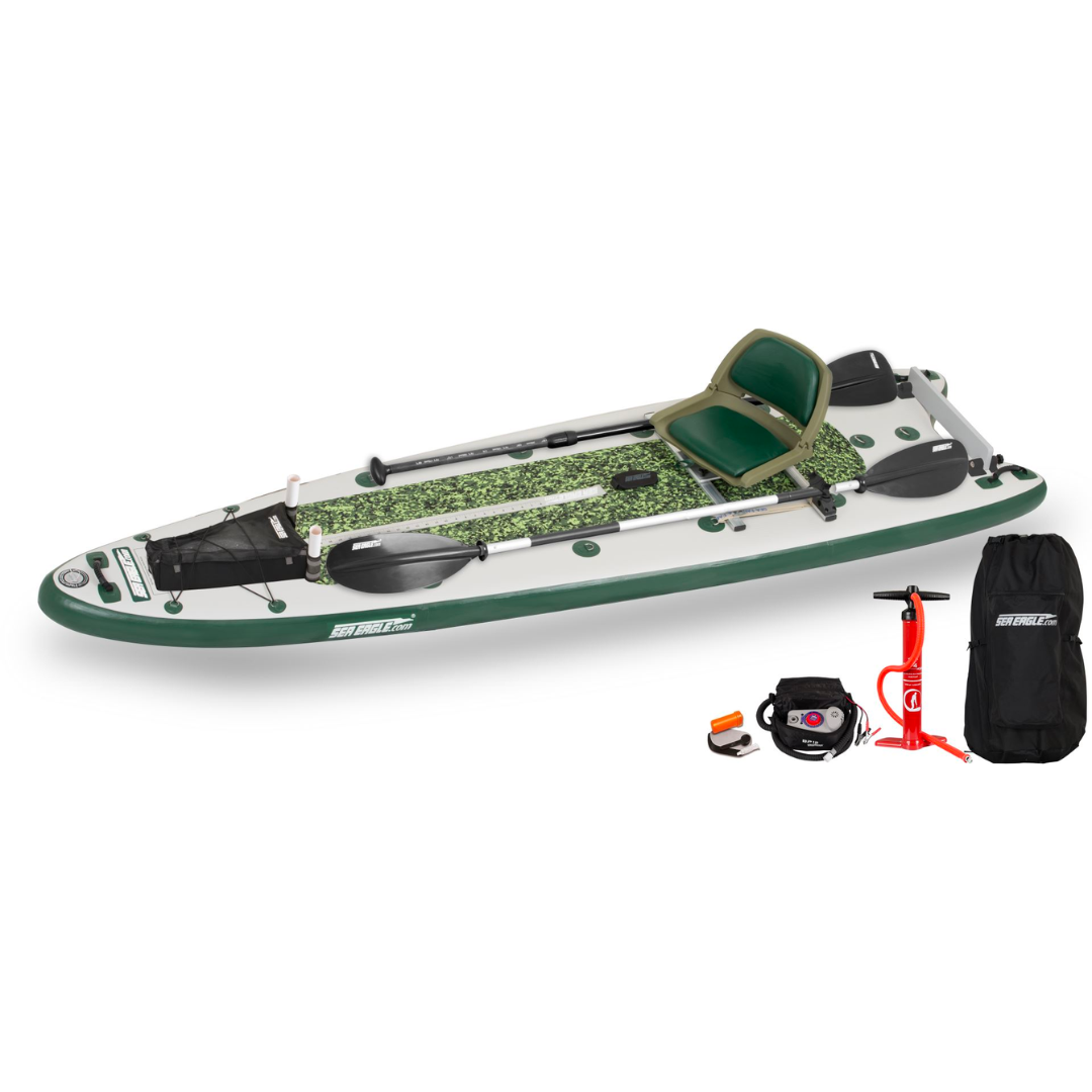 Sea Eagle FishSUP 126 Inflatable Fishing Paddleboard | Swivel Seat Fishing  Rig Package