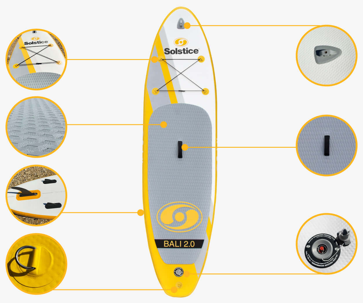 Solstice 10'6 Bali 2.0 Inflatable Paddleboard All-Around SUP Full Kit